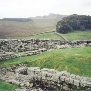 Ruins of the Roman fort at Housesteads on Hadrian's Wall