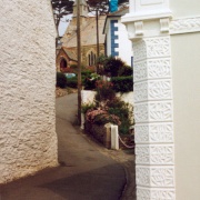 Pathway to the church St Mawes in Cornwall