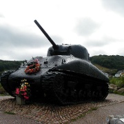 World War II American tank memorial in Devon (where they sell the Scrumpys)