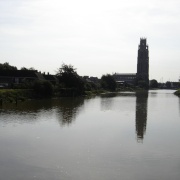 River Witham with the Boston stump in background. - September 2004. Boston, Lincolnshire