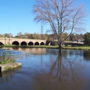 Burton bridge and the river Trent, Burton upon Trent, Staffordshire