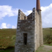 An old tin mine near Porthleven, South Cornwall.