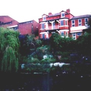 Houses along River Dee in Chester, Cheshire
