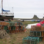 LobsterPots and Castles. Holy Island.