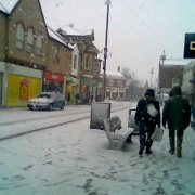 Haverhill High Street when the snow came in January 2006