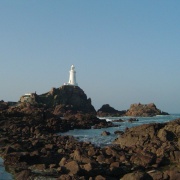 La Corbiere Lighthouse and causeway, Jersey, Channel Islands