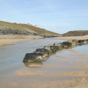 The lovely sandy beach at Crantock, Cornwall April '06