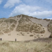 Impressive sand dunes at Holywell Bay, Cornwall
