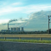 Egborough Power Station from the  M 62 Motorway