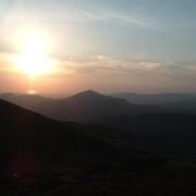 Sunset. Nr summit of the Old man of Coniston, Cumbria