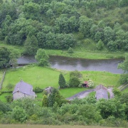 Cottages on the River Wye on Monsal Dale, Peak District