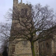 Elstow Church notice the clock/bell tower is not on the top of church but next to it!