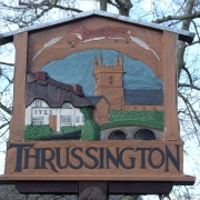 Village sign of Thrussington, Leicestershire