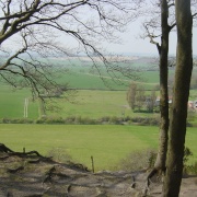 View from Sharpenhoe Clappers over English countryside