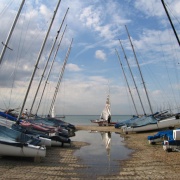 Dinghies on the foreshore at Whitstable, Kent