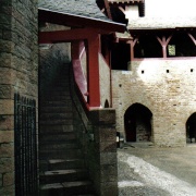 Just inside the gates.