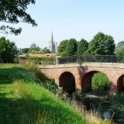 Red bridge from the beckside