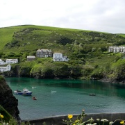 Seaside view from the bay at Port Isaac