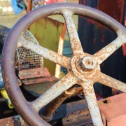 Rusty ships wheel