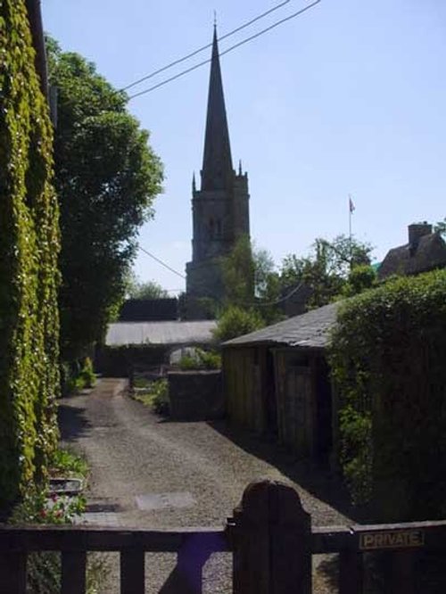 A view of the Church from a lane in Burford