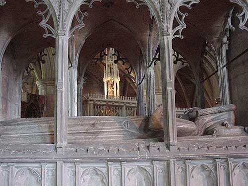 Tomb inside Tewkesbury Abbey