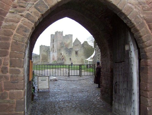 The main gate of Ludlow Castle
