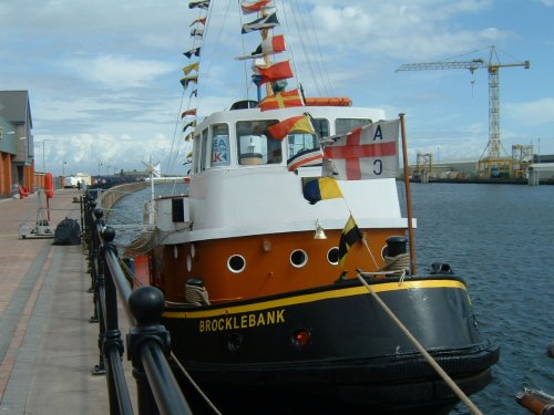 Tug Brocklebank moored in the docks for the Festival of the Sea