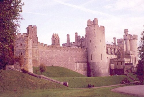 View of Arundel castle from within the outer walls.