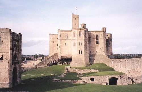 View of Warkworth Castle from within the walls.