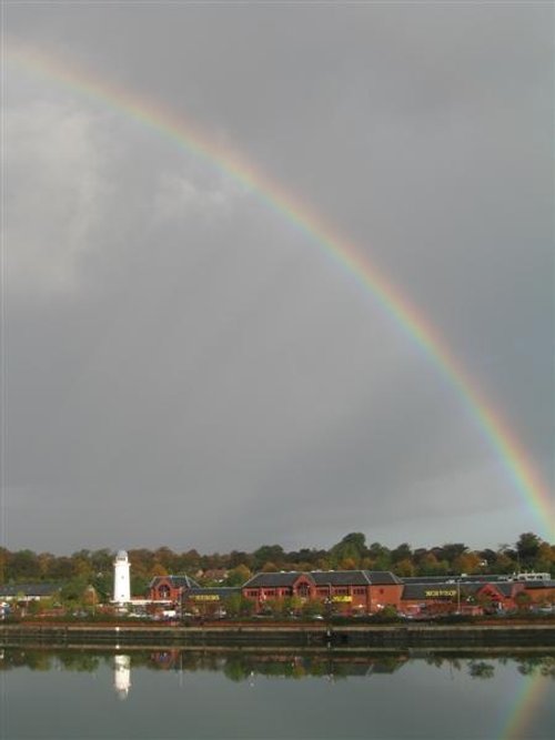 Rainbow over Preston Dock-18 October 2004