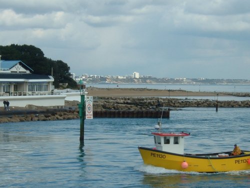 View of the bay from entrance to the harbor