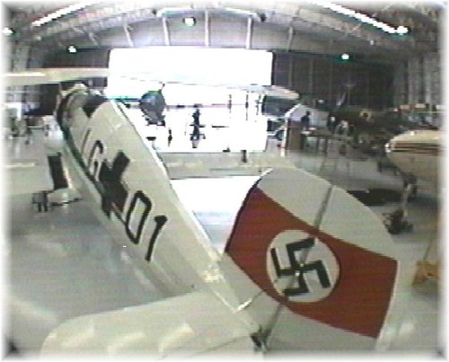Planes in the hangar being worked on.  Duxford Air Museum, Camabridgeshire.