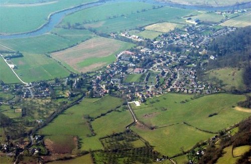 Arial View of Fownhope Village in Herefordshire