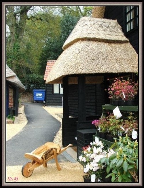 Entrance to tea rooms. Furzy Gardens. April 2005 DG.