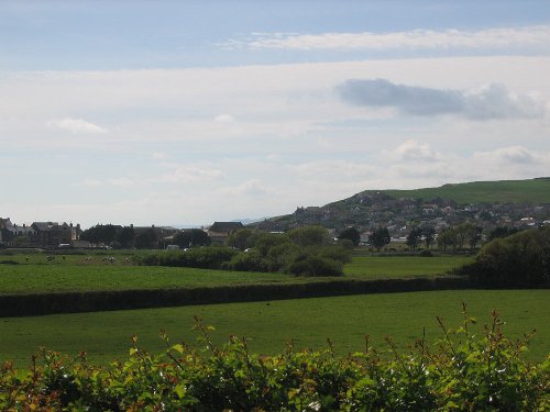 Distant view of West Bay, Dorset