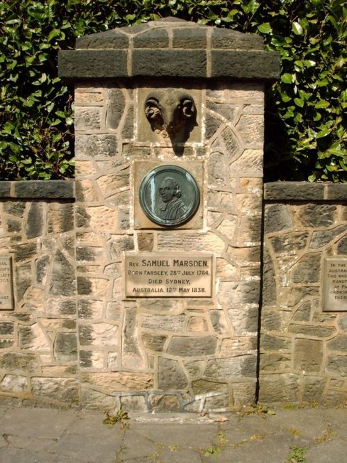 Samuel Marsden memorial plaque. Farsley, West Yorkshire
