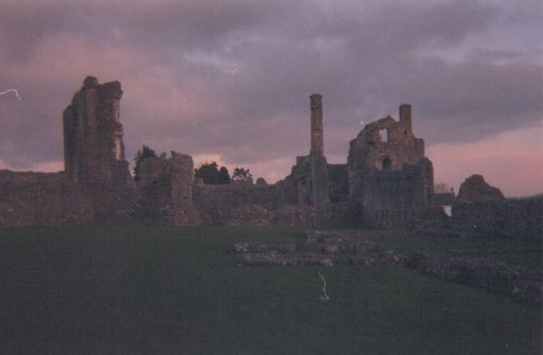 Coity Castle at dusk, south wales uk