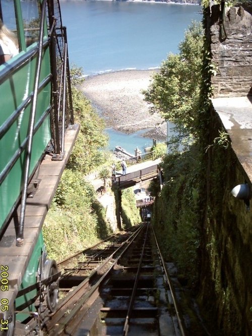 Looking down the cliff railway at Lynmouth