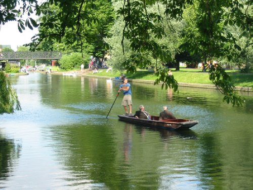 Punting on the river Cam at Cambridge