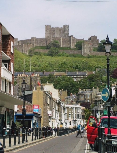 Dover Castle seen from town