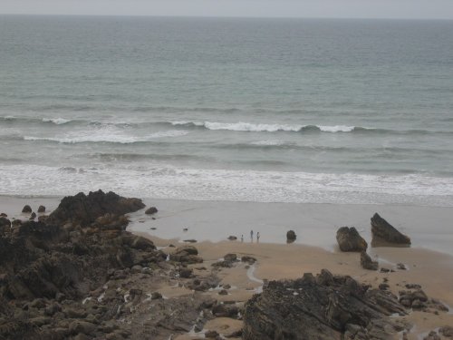 View of a bay from the cliffs