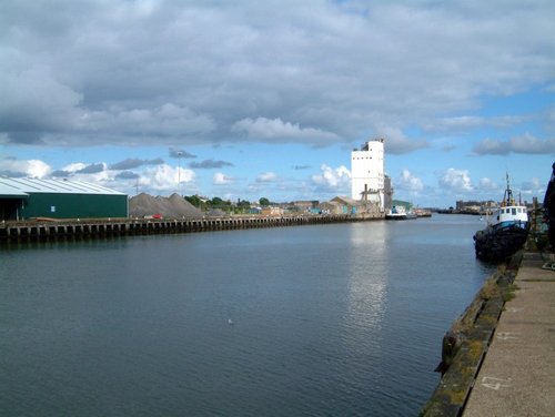 View of Lowestoft habour looking towards the bridge.