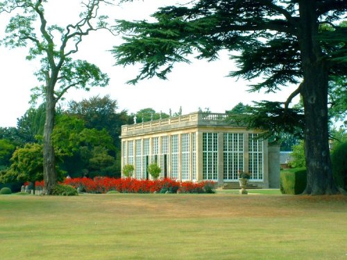 The Orangery, Belton House, Belton, Lincolnshire. The Orangery seen from across the lawns.