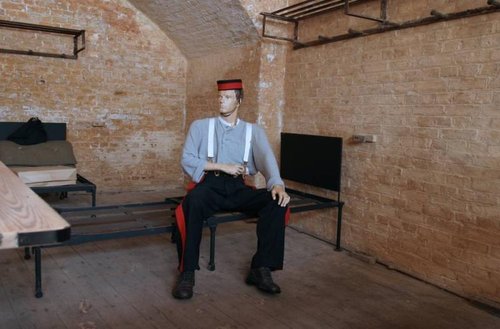 A Victorian gunner in his room. Display at Landguard Fort.