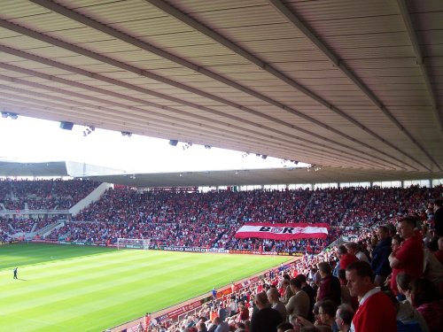 Inside the riverside Stadium, home of Middlesbrough Football Club