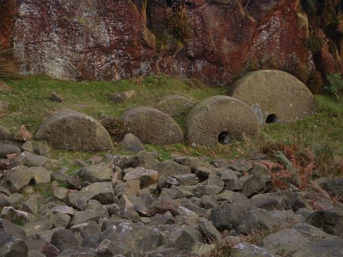 Abandoned mill stones,'Surprise View' near Hathersage, Peak District.
