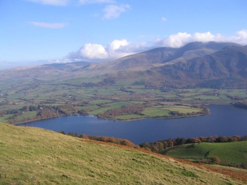This is a view of Bassenthwaite from the top of Sale Fell, in the Lake District