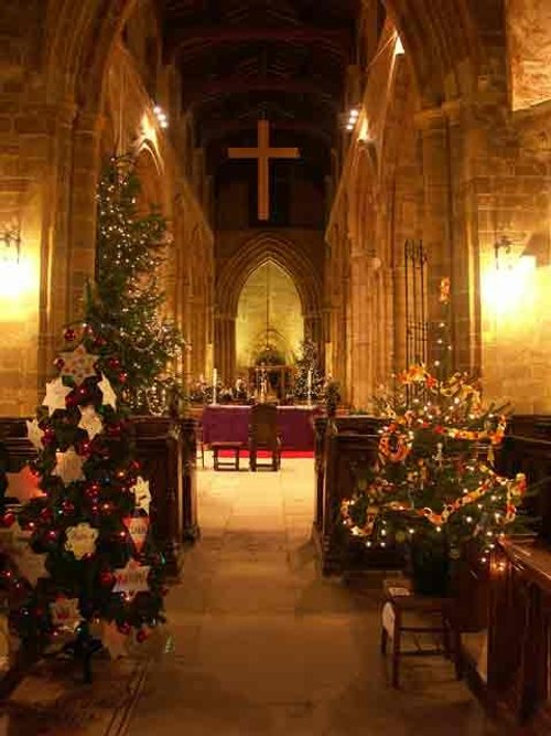 The Christmas Tree Festival, Holy Trinity Church, Rothwell, Northamptonshire