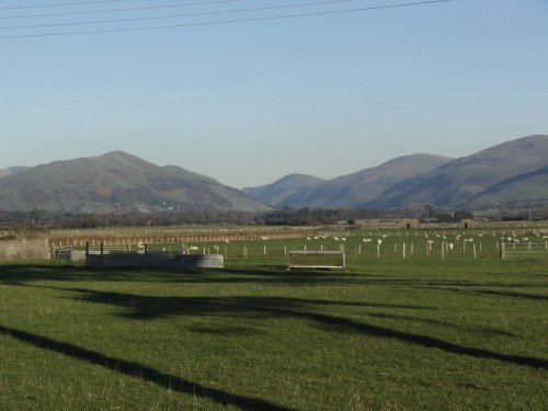 across the fields towards the mountains 
 Tywyn Gwynedd