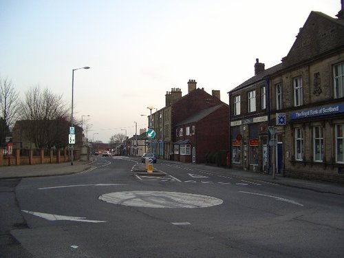 Adlington, Lancashire, center of town, with roundabout
